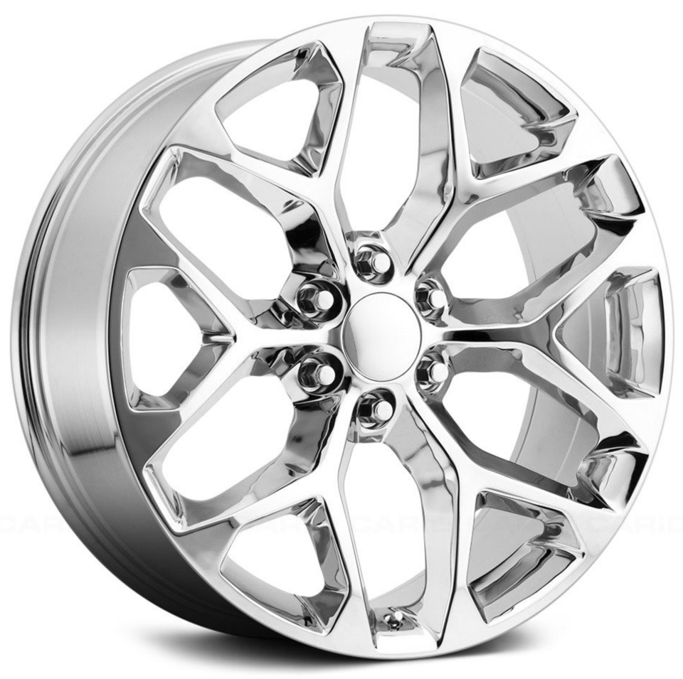 24 INCH CHROME GMC/CHEVY RIMS SIERRA DENALI YUKON TAHOE SUBURBAN AVALANCH LTZ SNOWFLAKE WHEELS