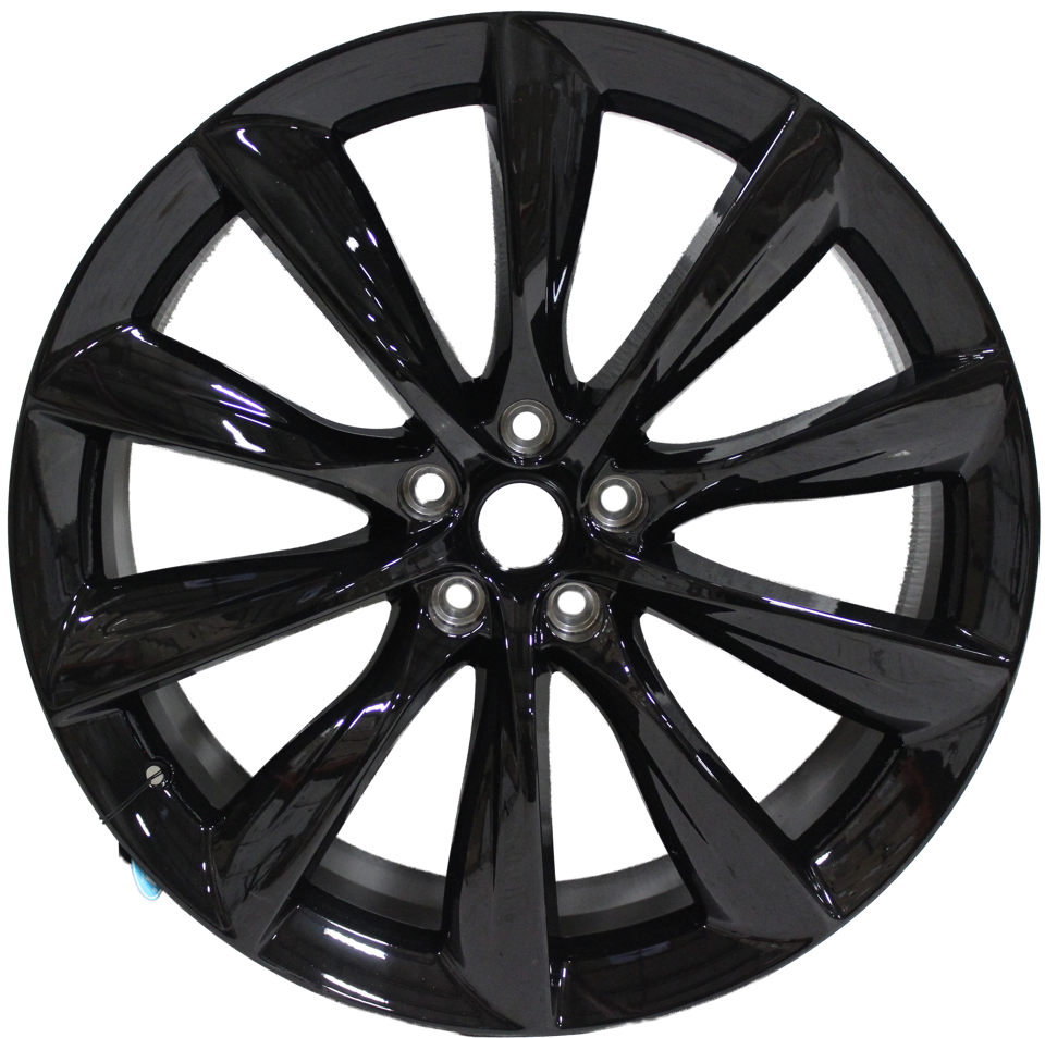 22x9/10 Tesla Model S Model X Gloss Black Twist Spoke Style Staggered Wheels