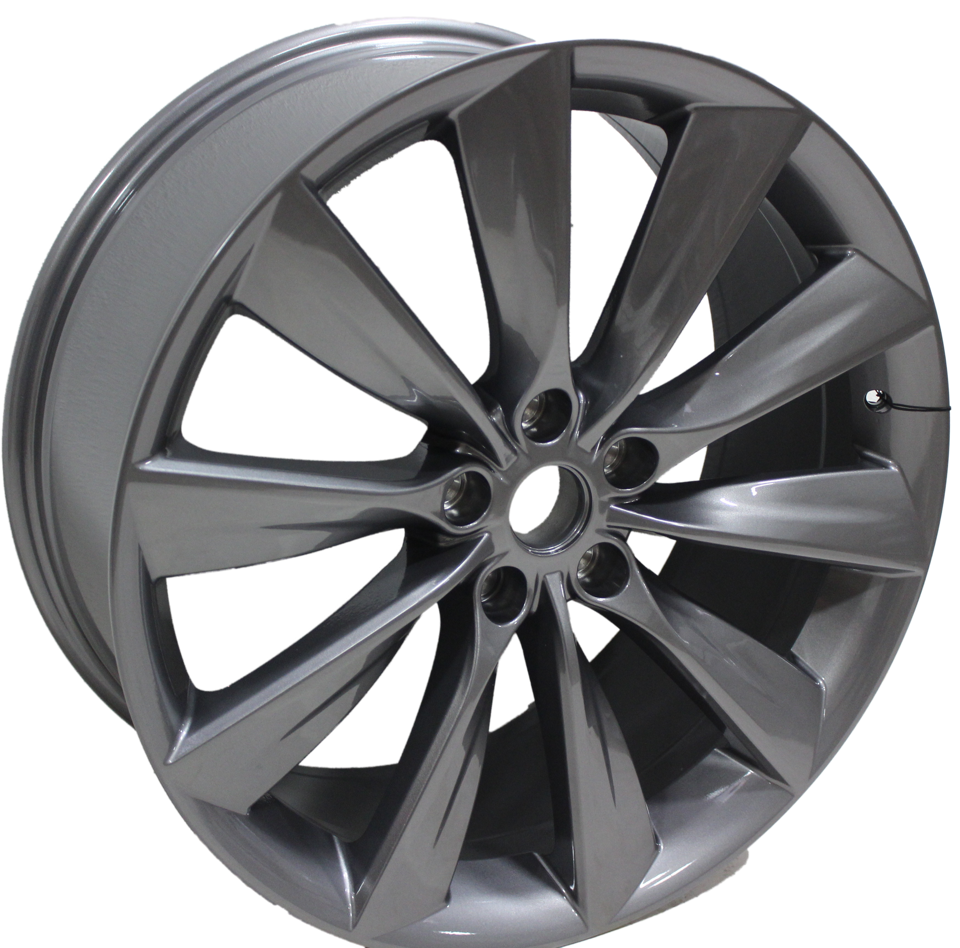 21x8.5/9 Staggered Tesla Model S Model Y Model X Gloss Gunmetal Twist Spoke Style Wheels