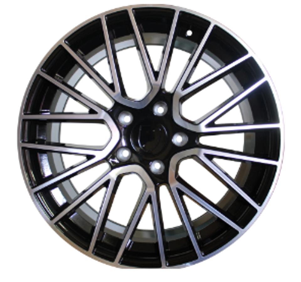 22 Inch Rims Fits Porsche Cayenne Turbo S GTS Base Staggered Gunmetal Machined Spyder Mesh Wheels