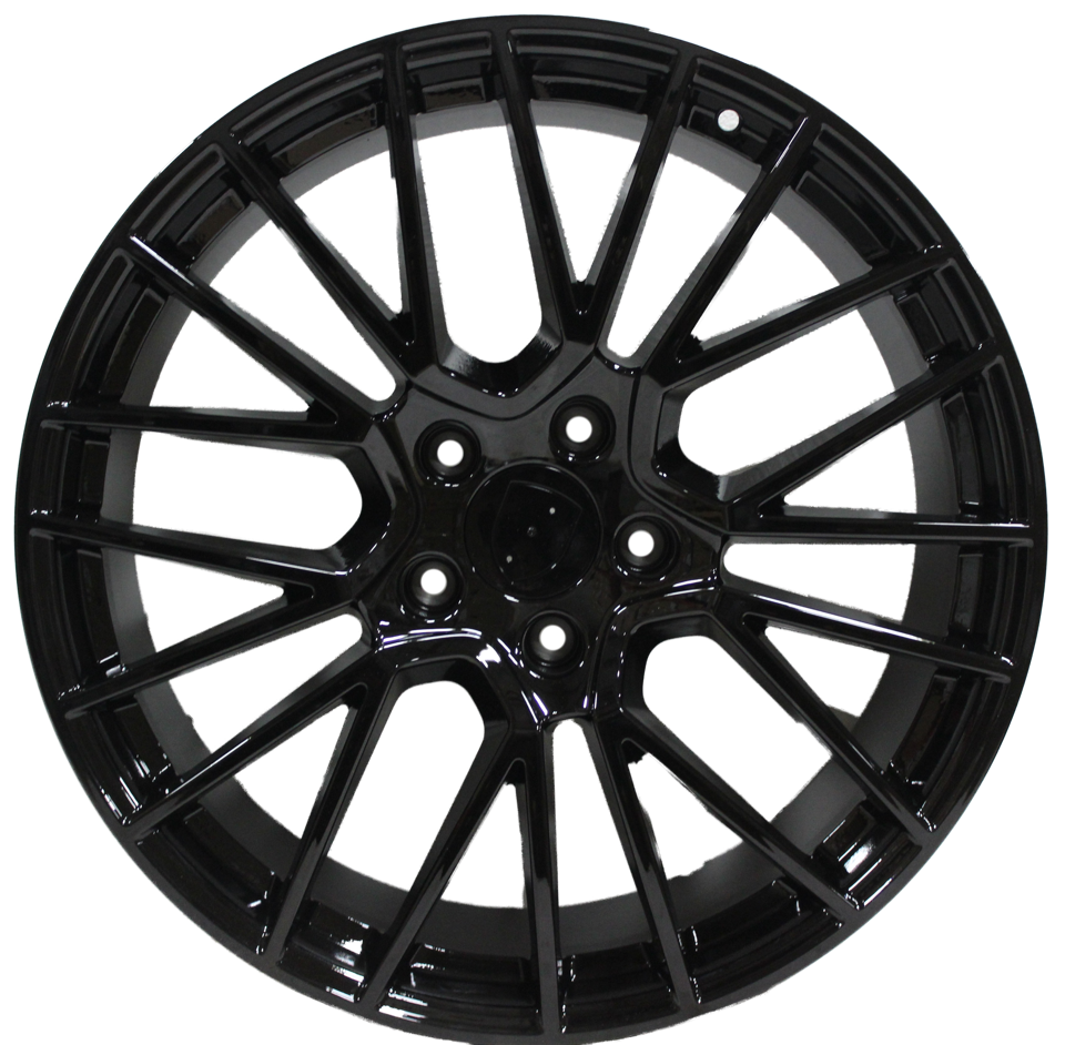 21" Staggered Rims for All Years Porsche Cayenne Base Turbo S GTS Turbo 2 Gloss Black Spyder Wheels