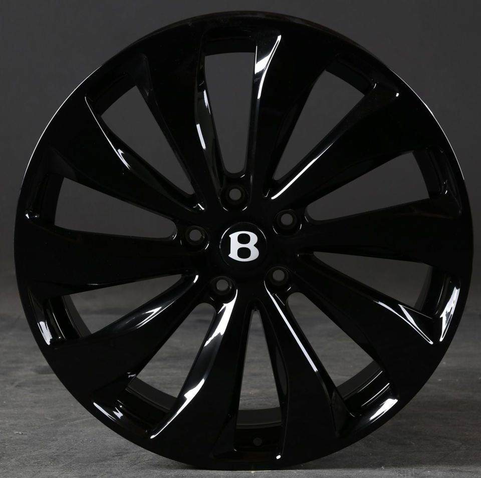 22 Inch Monoblock Staggered Forged Rims Bentley GT Bentley Flying Spur Gloss Black Wheels